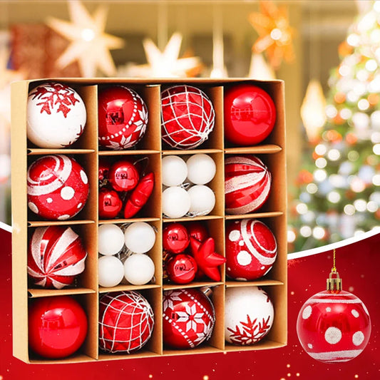 Kerstballen set 42 stuks – kunststof kerstdecoratie Ø6 cm