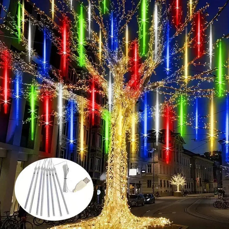 Kerst lichtgordijn USB LED vallende regenlamp sfeerverlichting