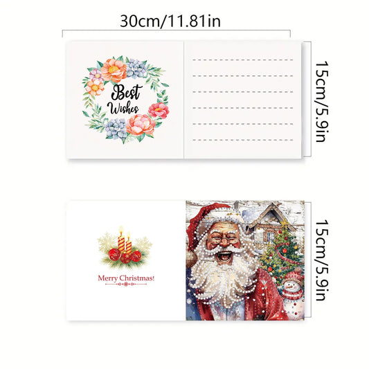 Diamond Painting Kerstkaarten set – 6 stuks creatieve feestkaarten