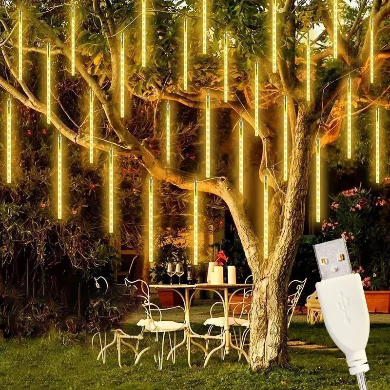 Kerst lichtgordijn USB LED vallende regenlamp sfeerverlichting