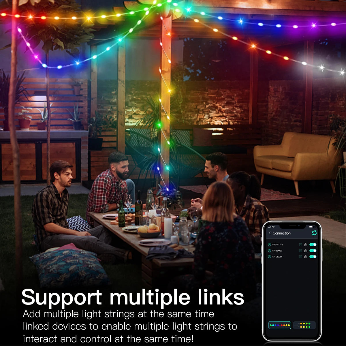 Slimme Kerstverlichting met Bluetooth – USB LED Sfeerverlichting RGBIC, IP65 Waterdicht, App Bediening (2M-20M)