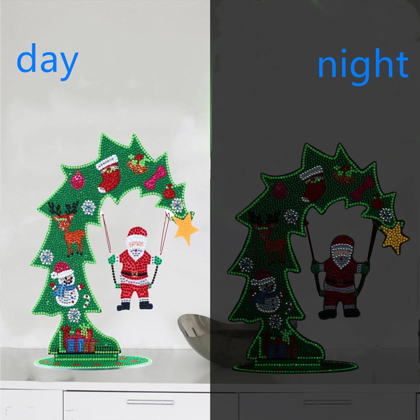 Diamond Painting Tafelornament kerstdecoratie acryl verlichtend kunstwerk - DZ695