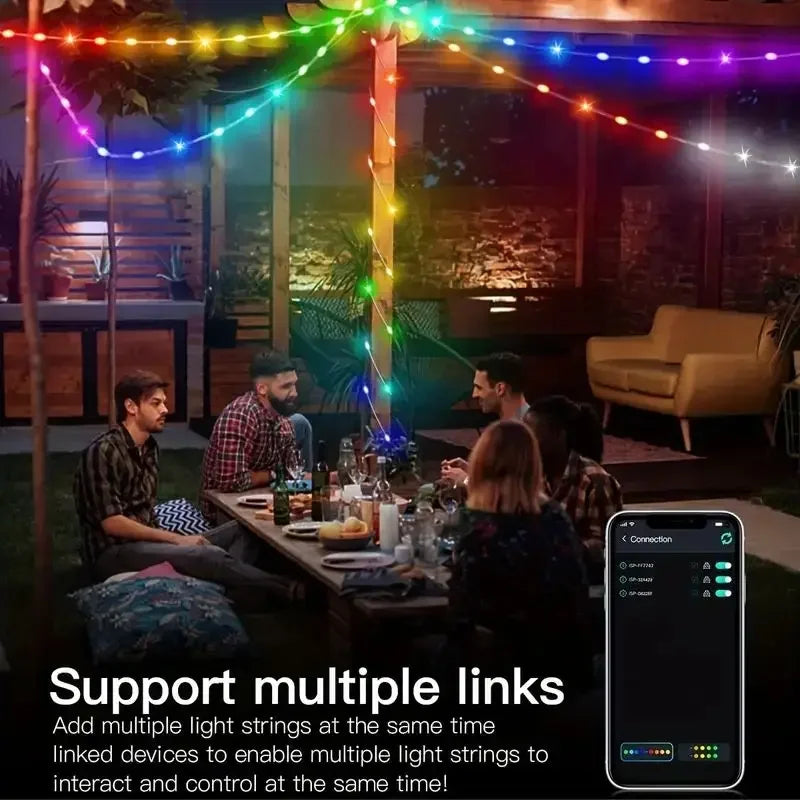 Slimme Kerstverlichting – RGBIC LED Lichtslang 5V USB | 5M/10M/20M | App & Afstandsbediening | IP65 Waterdicht | Droomkleuren