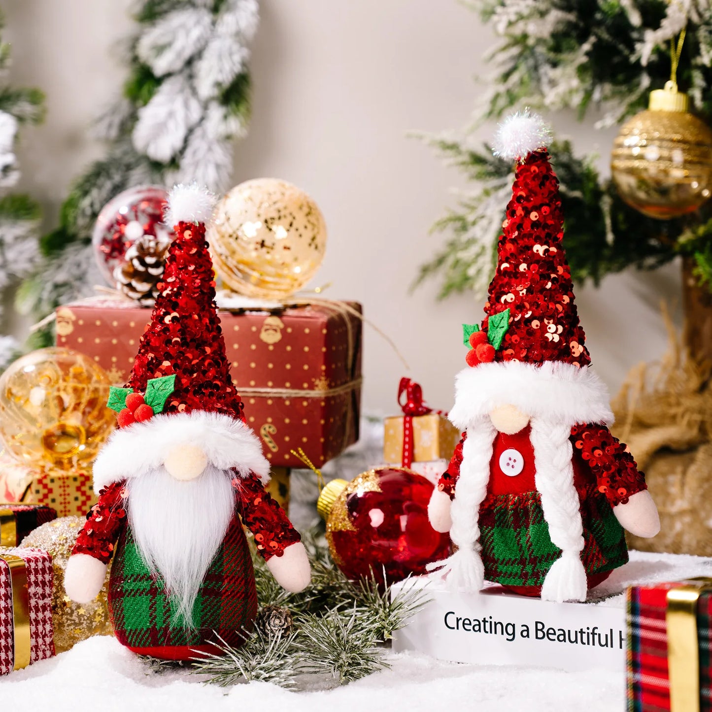Kerst pop decoratieve pluche kabouter zonder gezicht voor sfeervolle versiering