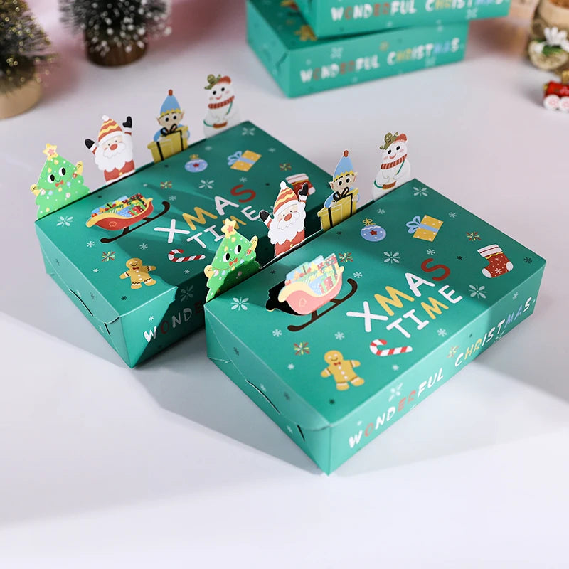 Kerst cadeauverpakking cartoon snoepdoosjes voor feest en lekkernijen