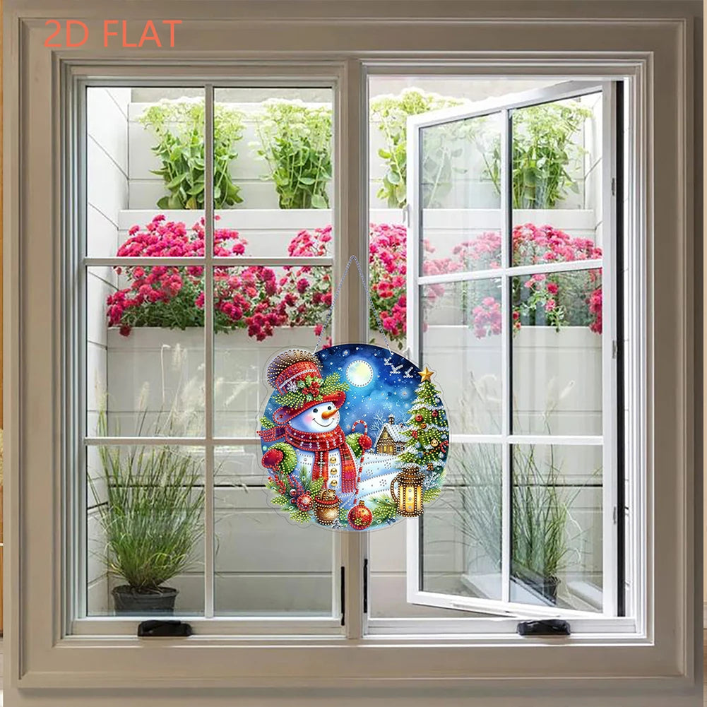 Diamond Painting Kerstkrans raamdecoratie met strass steentjes