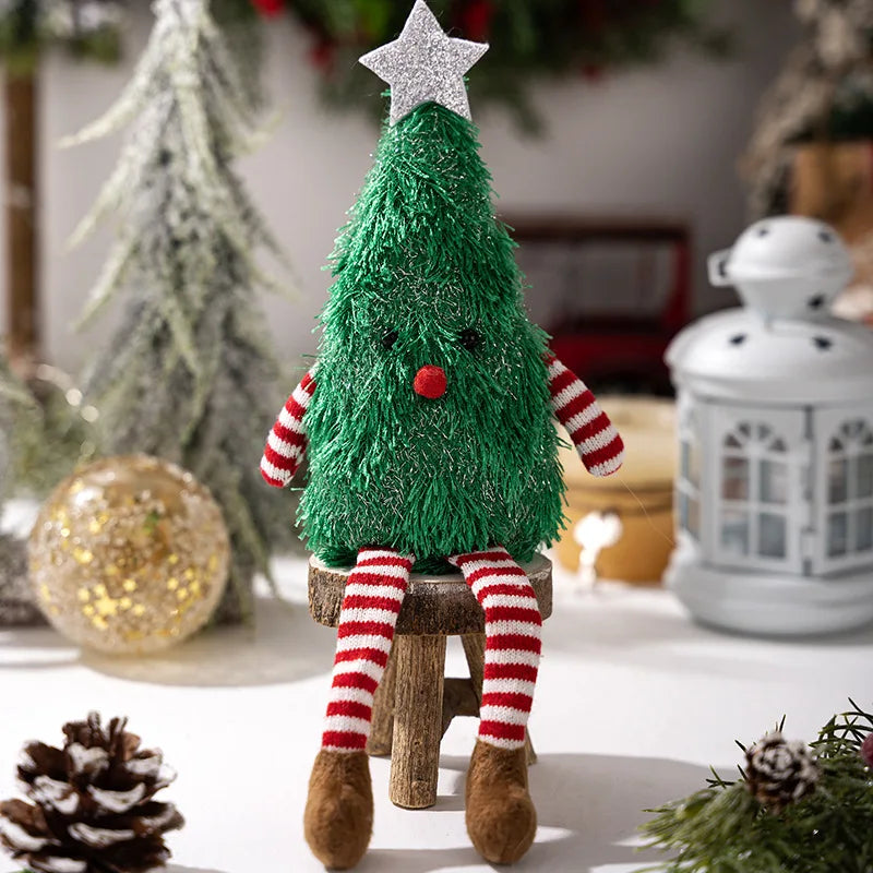 Kerst knuffel kerstboom pop langbenig pluche ornament