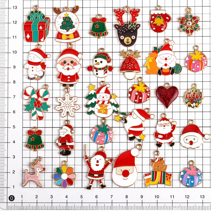 Kerst hanger Kerstman & Gingerbread set voor sieraden en decoratie - 10 stuks