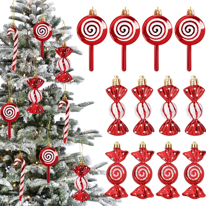 Kerstboom ornament set rood ster sneeuwvlok kerstballen decoratie - 6 stuks
