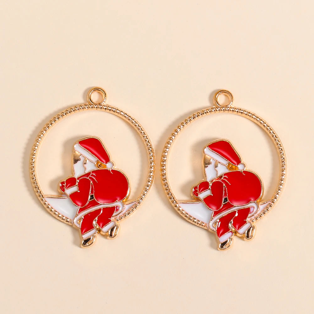 Kerst hanger Kerstman & Gingerbread set voor sieraden en decoratie - 10 stuks