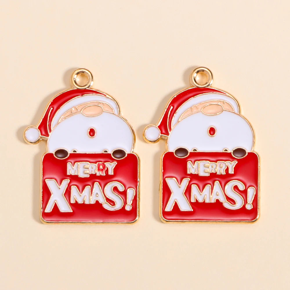 Kerst hanger Kerstman & Gingerbread set voor sieraden en decoratie - 10 stuks