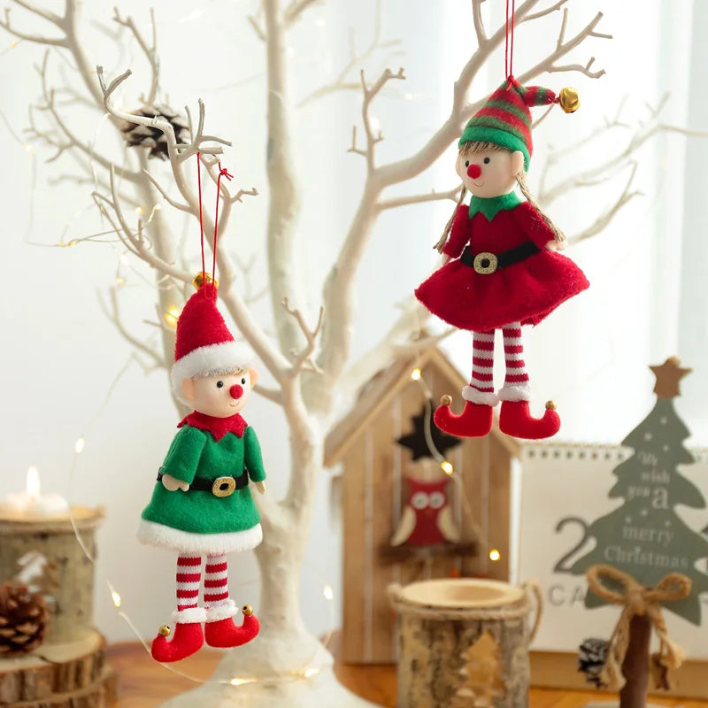 Kerst pop elf pluche decoratie voor boom en feestelijke aankleding
