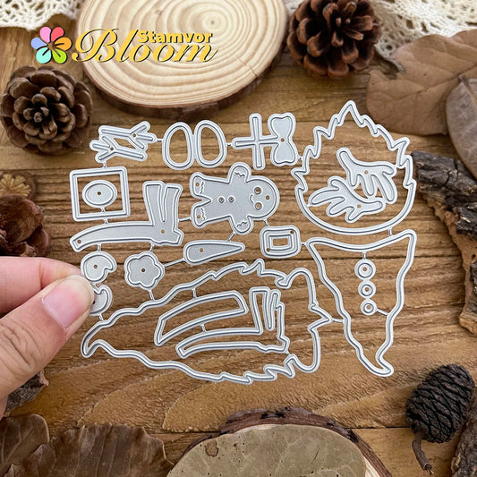 Snijmal Kerst Gnomes Metaal voor Scrapbooking - opbouw snijmal