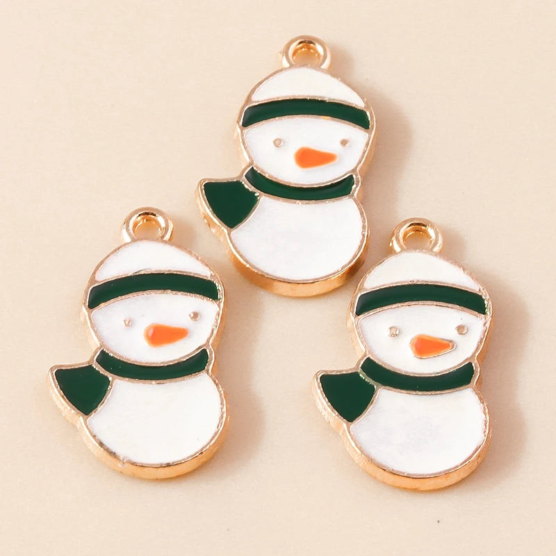 Kersthanger voor ketting of armband sneeuwpop emaille bedels 20 stuks
