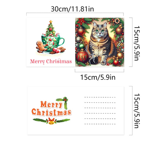 Diamond Painting Kerstkaarten set – 6 stuks creatieve kerstkaarten maken - HK066