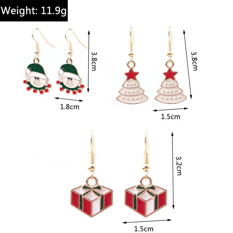 Kerst oorbellen kleurrijke hangers voor dames en meisjes