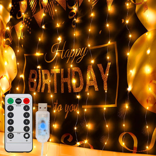 Kerst lichtgordijn 300 LED met afstandsbediening en 8 verlichtingsstanden