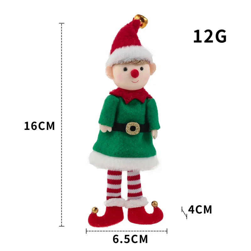 Kerst pop elf pluche decoratie voor boom en feestelijke aankleding