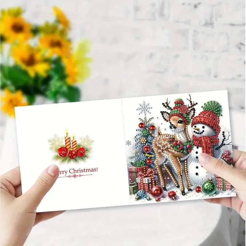 Diamond Painting Kerstkaarten Set – 6 Stuks