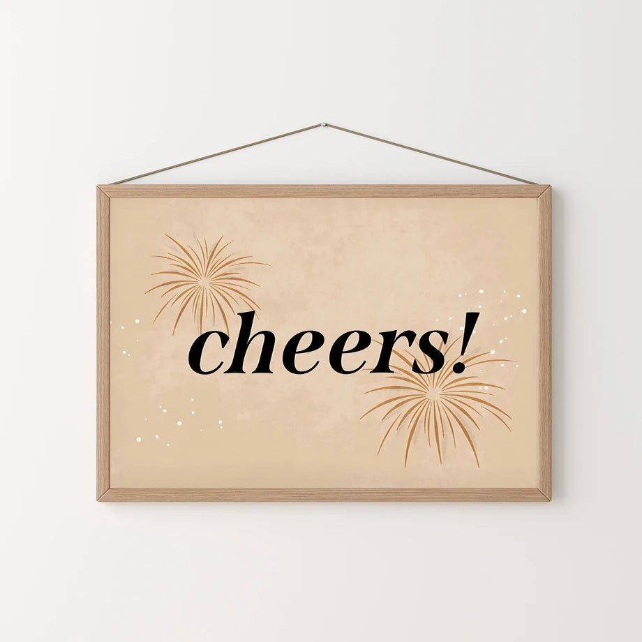 Kerst schilderij vuurwerk kerstboom feestelijke wanddecoratie canvas