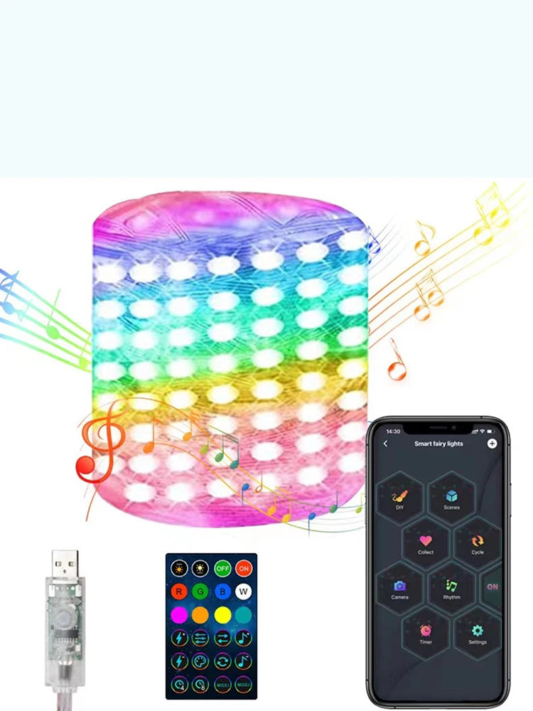 Slimme Kerstverlichting – RGBIC LED Lichtslang met Bluetooth & App – USB Aangedreven, Waterdicht, Tot 40 Meter – Inclusief Afstandsbediening
