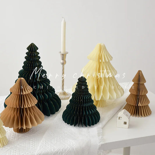 Opvouwbare Kerstboom – Mini Honeycomb Origami Kerstdecoratie van Papier