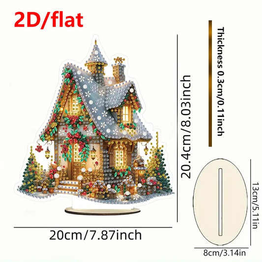 Diamond Painting Tafel ornament kerst set met unieke acryl steentjes - GH027