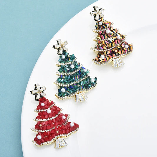 Broche Kristallen Kerstboom – Handgemaakt – Unisex – Feestelijk & Elegant