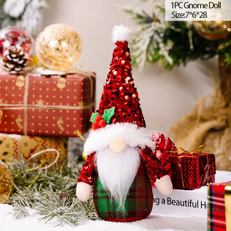 Kerst pop decoratieve pluche kabouter zonder gezicht voor sfeervolle versiering