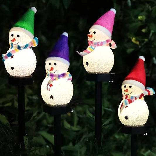 Solar Kerstverlichting Sneeuwpop – Tuinlamp op Zonne-energie IP44 Waterproof