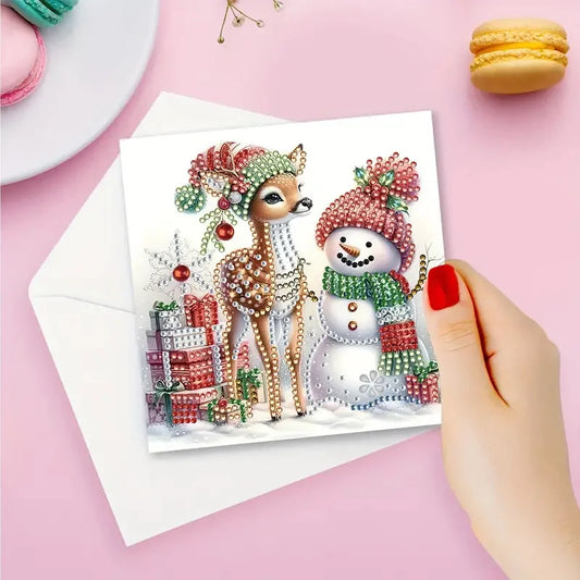 Diamond Painting Kerstkaarten Set – 6 Stuks