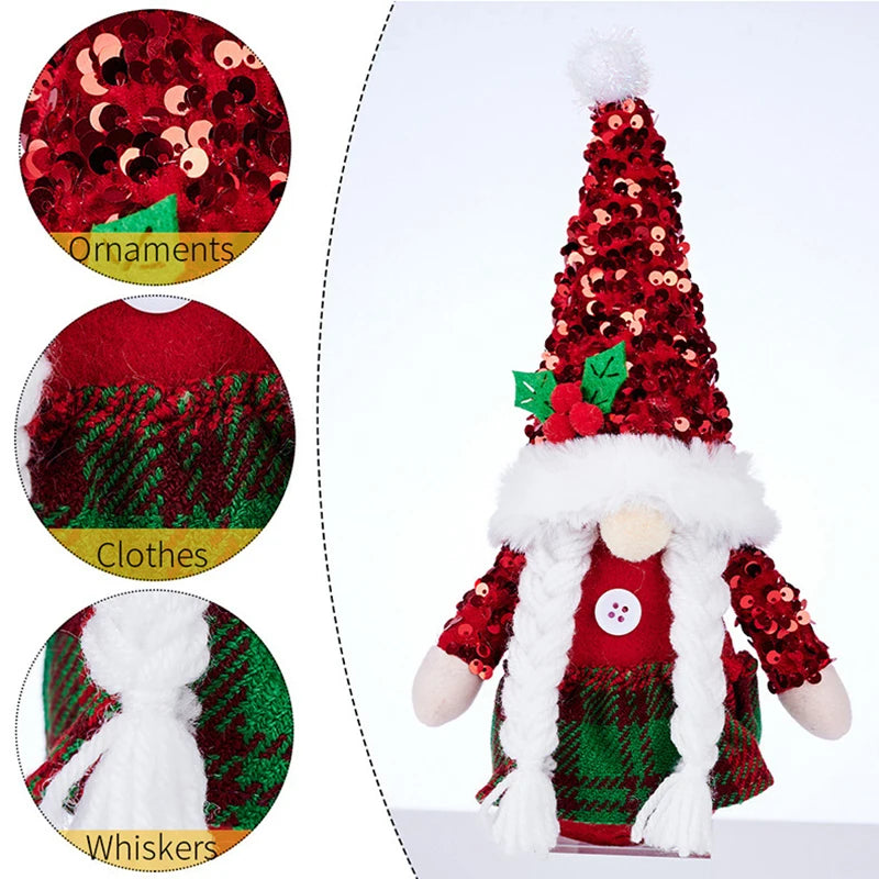Kerst pop decoratieve pluche kabouter zonder gezicht voor sfeervolle versiering