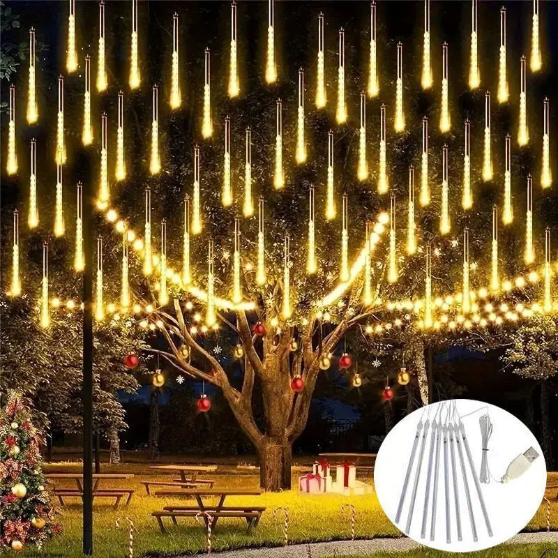 Kerst lichtgordijn USB LED vallende regenlamp sfeerverlichting