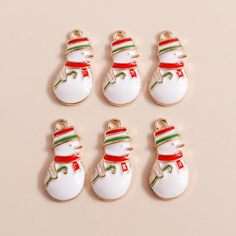 Kersthanger voor ketting of armband sneeuwpop emaille bedels 20 stuks