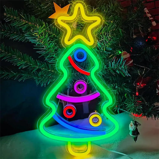 Kerst lamp neon boom met USB dimmer – sfeervolle LED kerstverlichting