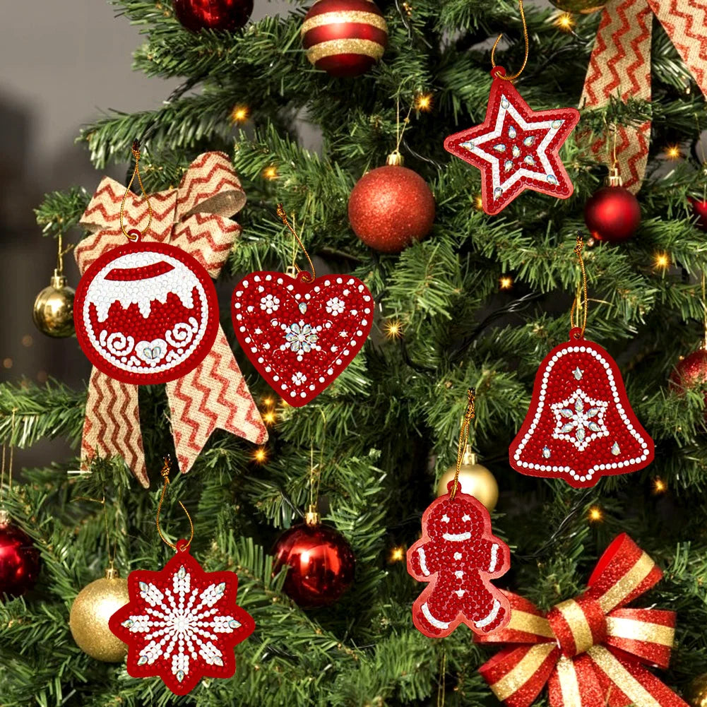 Diamond Painting Kerst Hangers – 10x DIY Kerstboom Ornamenten met Speciale Steentjes | Unieke Kerstdecoratie en Cadeau Idee