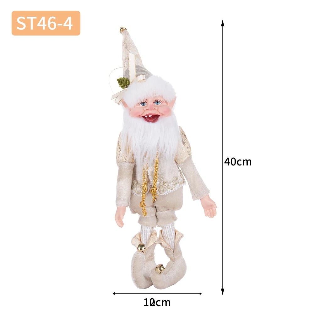 Kerst pop elf met krans – feestelijke pluche hanger voor decoratie