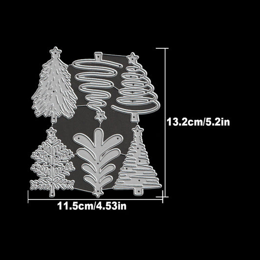Snijmal kerstbomen met sterren – metalen stansvormen voor decoratie en scrapbooking