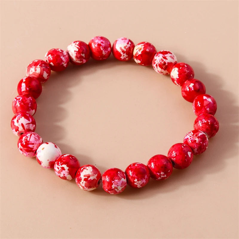 Kerst armband met kralen, rendier en kerstboom bedels voor dames