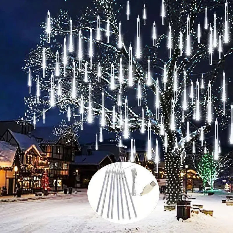 Kerst lichtgordijn USB LED vallende regenlamp sfeerverlichting