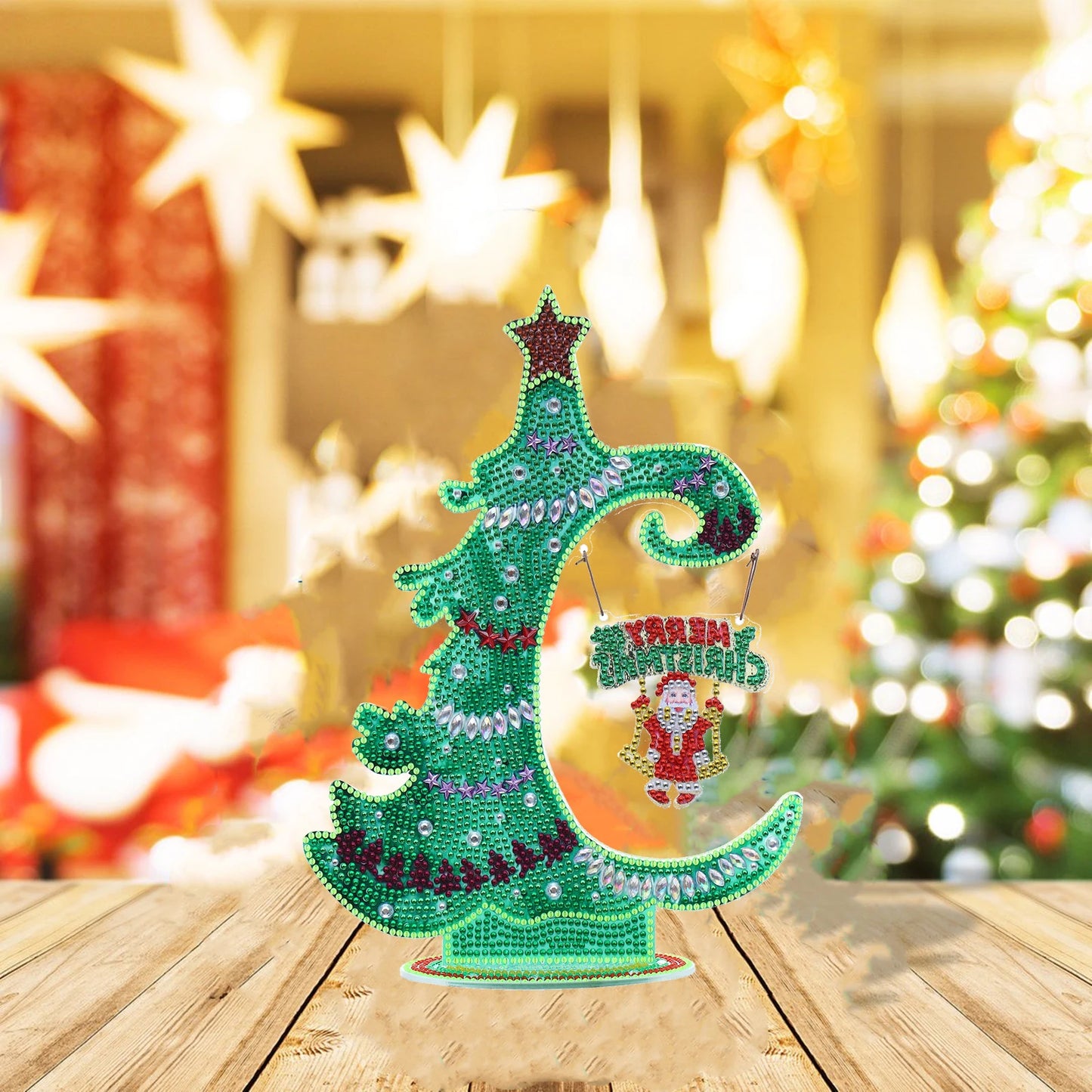Diamond Painting Tafelornament kerstdecoratie acryl verlichtend kunstwerk - DZ693
