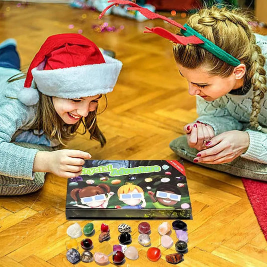 Adventkalender met 24 natuurlijke edelstenen en kristallen verrassing