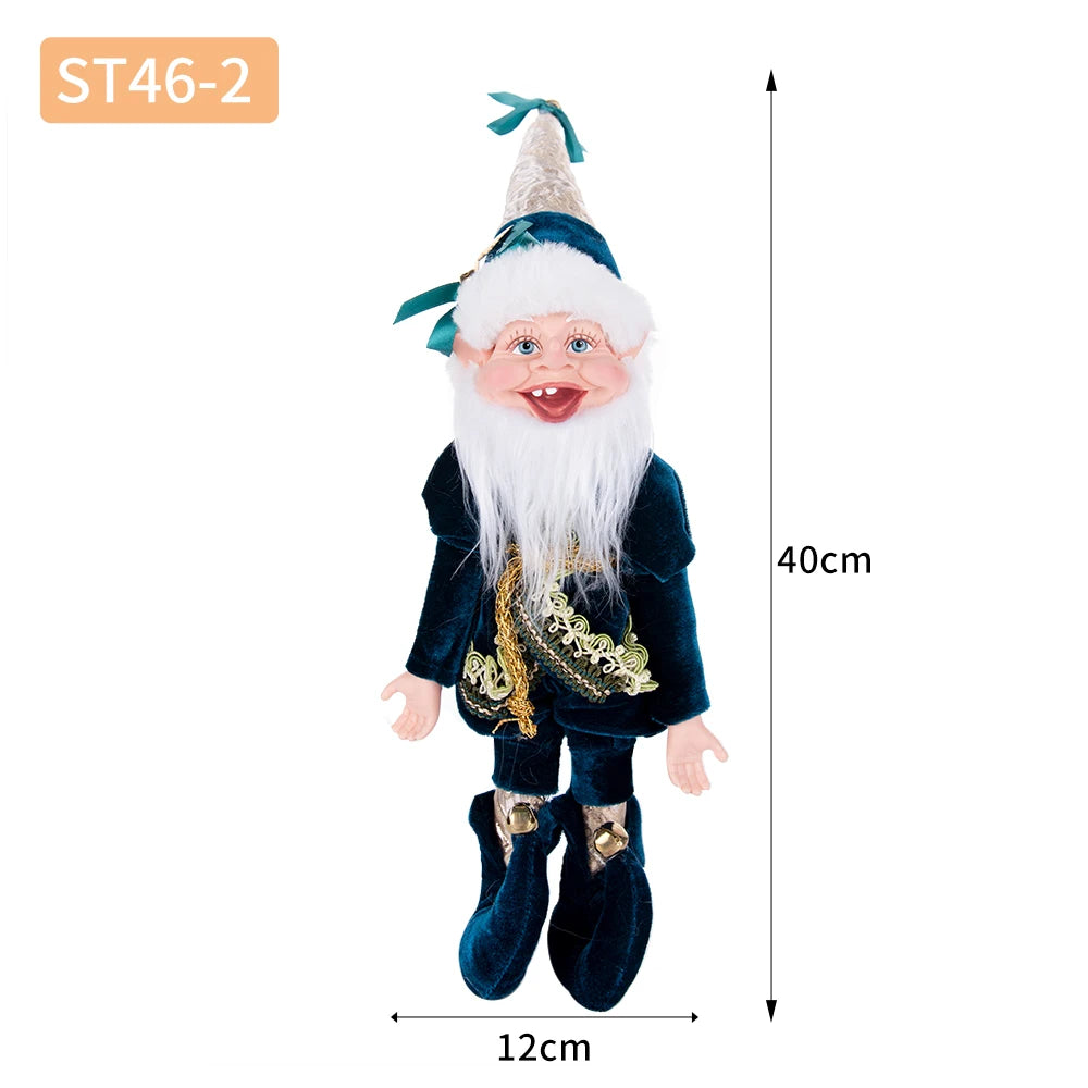 Kerst pop elf met krans – feestelijke pluche hanger voor decoratie