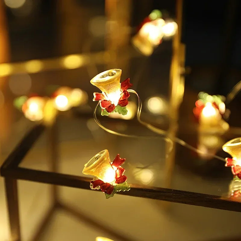 Verlichte Kerst slinger met Kerstman en Sneeuwpop LED lichtsnoer voor feestelijke decoratie