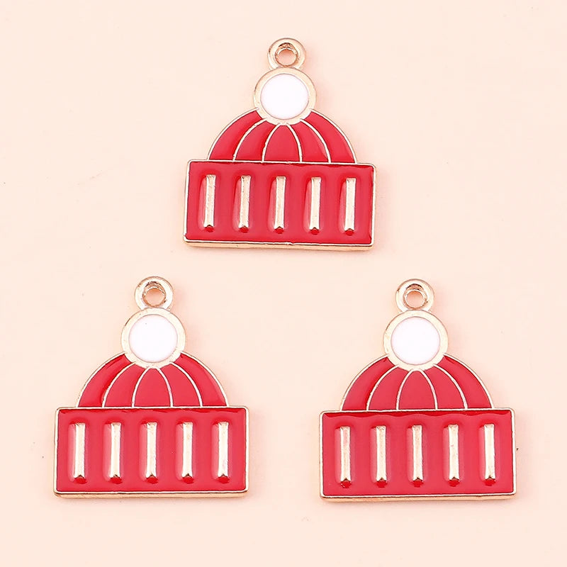 Kerst hangers mix sneeuwpop, Kerstman en meer emaille bedels voor sieraden - 10 stuks
