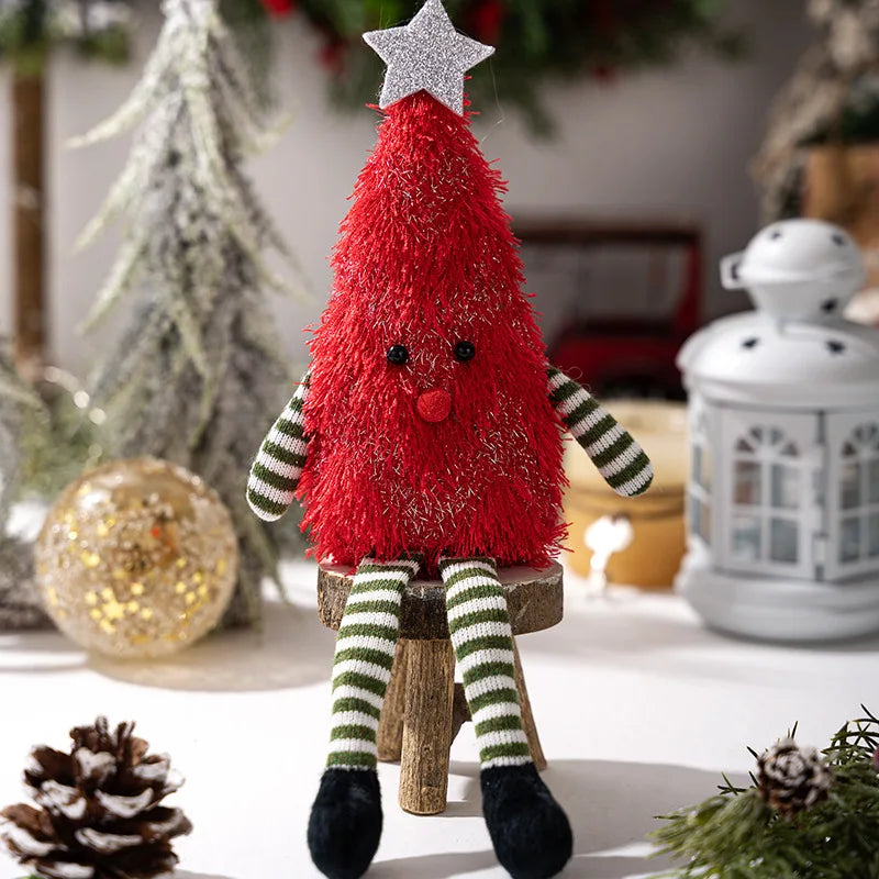 Kerst knuffel kerstboom pop langbenig pluche ornament