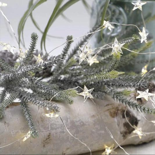 Kerst Lichtsnoer 4M Sterren Mini LED Sfeerverlichting op Batterijen – Binnen & Buiten