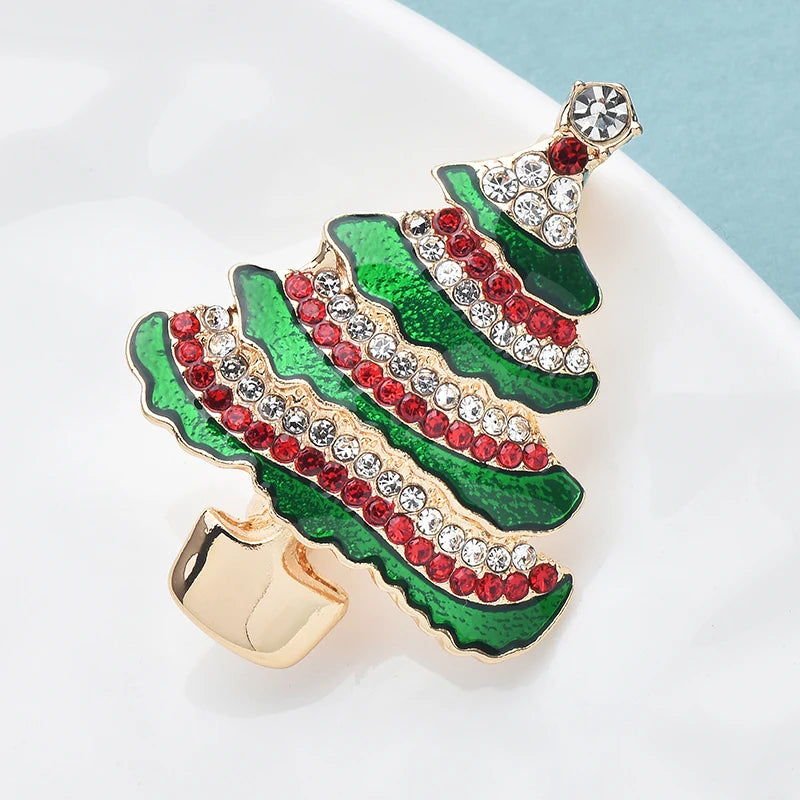 Broche Kerst | Sfeervolle strass kerstboom broche voor dames & heren