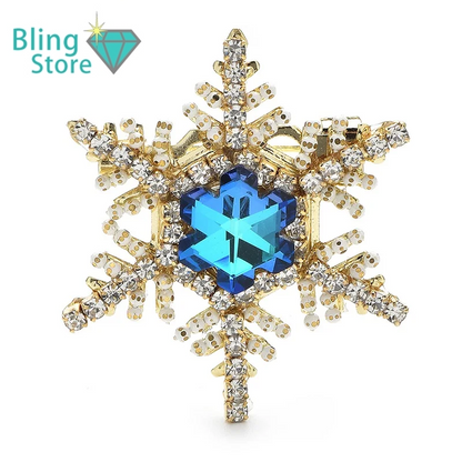 Kerst Broche Sneeuwvlok Kristal in Twee Kleuren - Luxe en Elegant