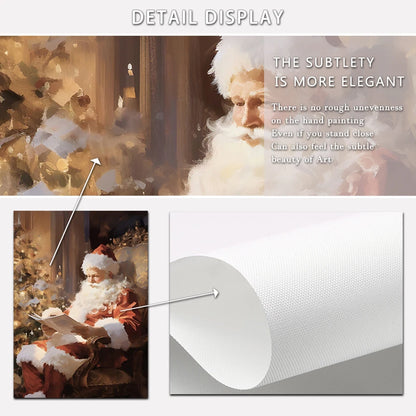 Kerst schilderij Ski Puppy Santa Vintage Auto en Kerstboom Canvas